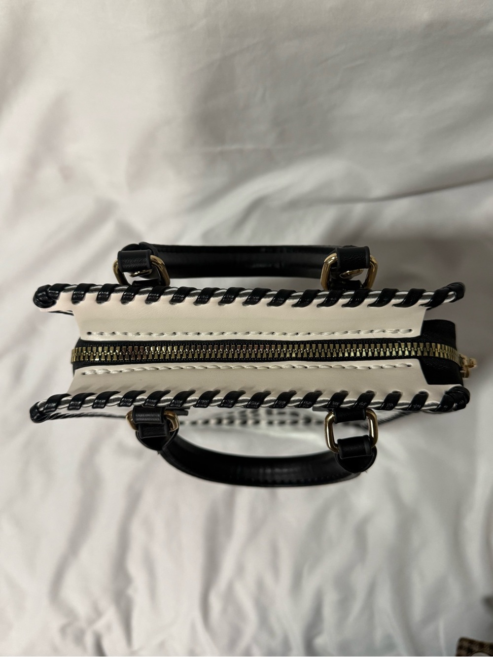 Upcycled Gucci Black Floral Print tote with Pearl Charm Keyring - Picture 6 of 8